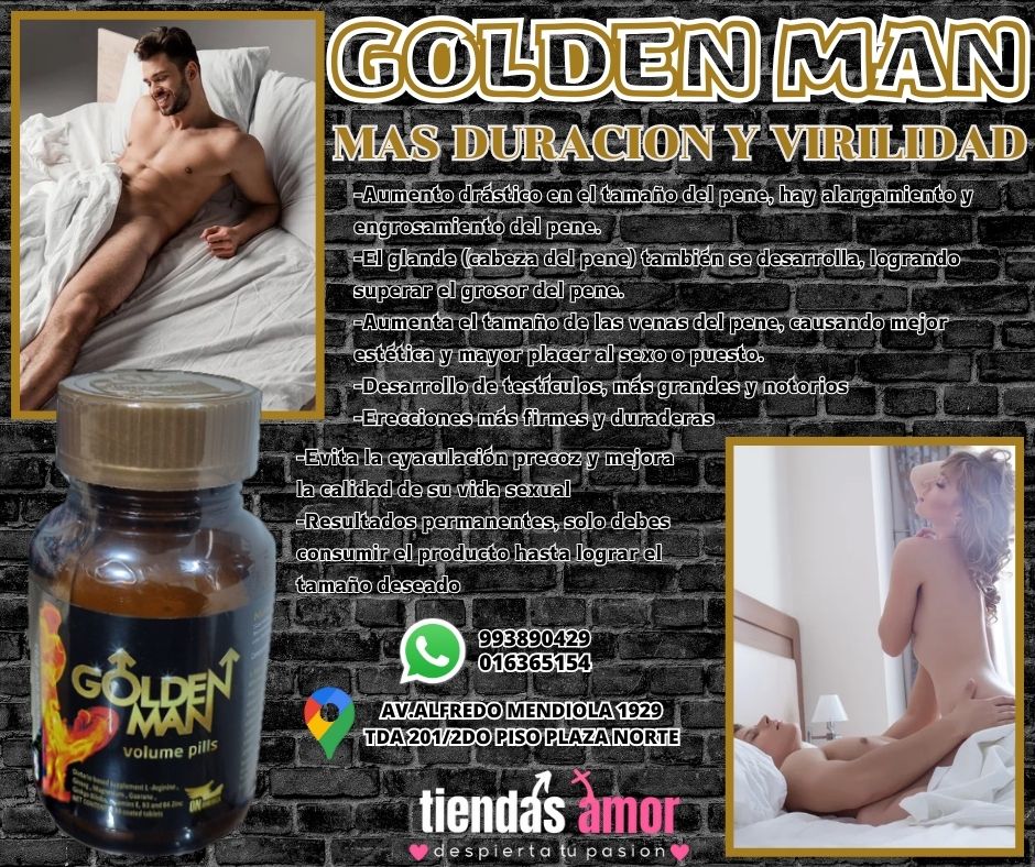 GOLDEN MAN SUPLEMENTO PARA MEJORAR LA VIRILIDAD Y POTENCIA