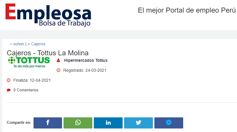Cajeros - Tottus La Molina