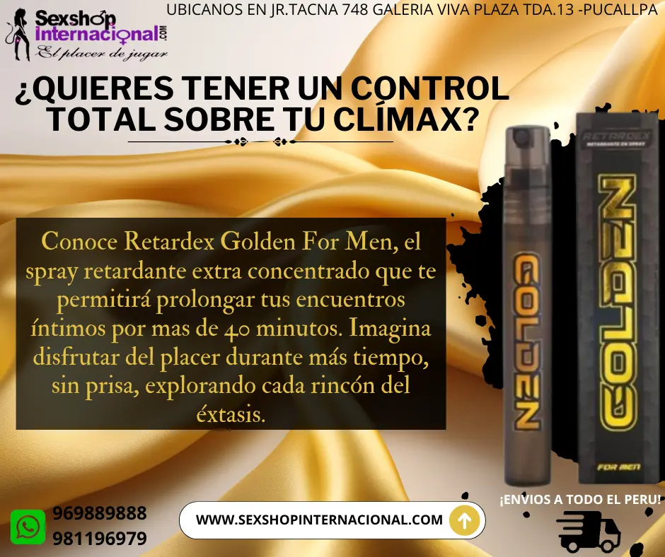 COMBATE LA EYACULACION PRECOZ Y RECUPERA TU CONFIANZA CON GOLDEN RETARDANTE EN SPRAY-MAS DURACION DISFRUTE AL MAXIMO SUS ENCUENTROS INTIMOS