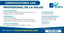 CAS N° 249: PROFESIONAL DE LA SALUD Vacantes: 1