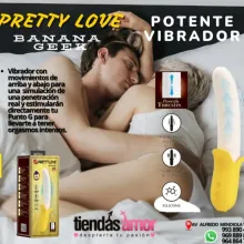 PRETTY BANANA VIBRADOR MOVIMIENTOS SUBE Y BAJA SEXSHOP PLAZA NORTE 993890429